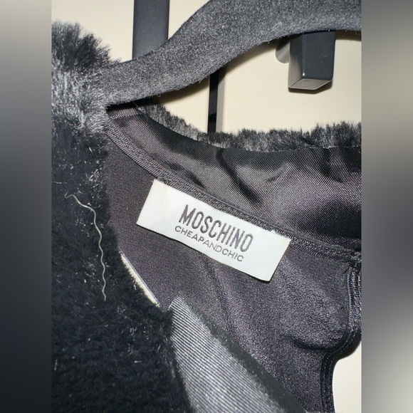 MOSCHINO Vintage 100% Silk Black & Red Sheer Phone Booth Blouse Size 12 - Picture 2 of 5